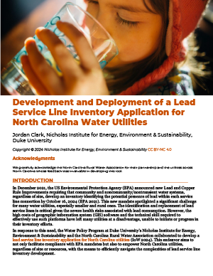 Development and Deployment of a Lead Service Line Inventory Application for North Carolina Water Utilities