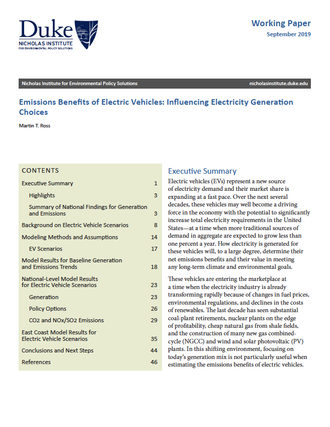 Emissions Benefits of Electric Vehicles Influencing Electricity