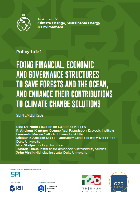 Fixing Financial, Economic and Governance Structures to Save Forests and the Ocean, and Enhance Their Contributions to Climate Change Solutions cover