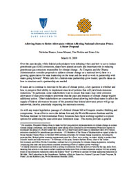Allowing States to Retire Allowances without Affecting National Allowance Prices: A Straw Proposal