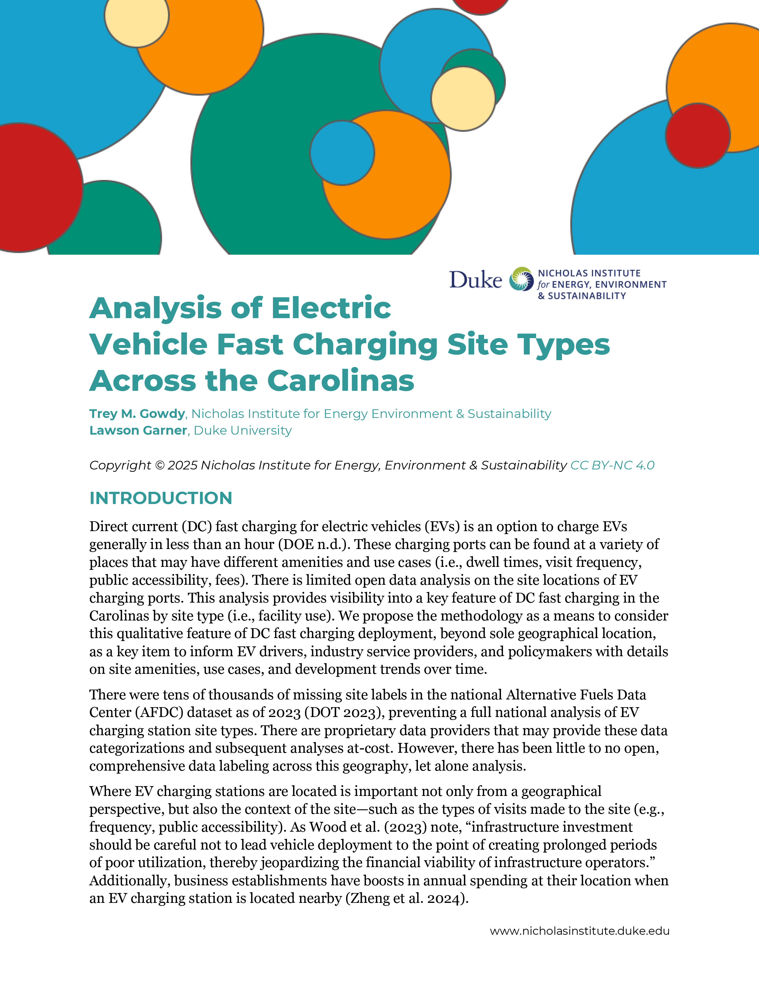 Analysis of Electric Vehicle Fast Charging Site Types Across the Carolinas cover