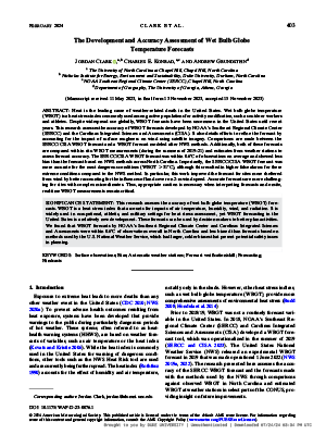 The Development and Accuracy Assessment of Wet Bulb Globe Temperature Forecasts cover