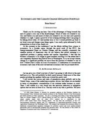 Economics and the Climate Change Mitigation Portfolio