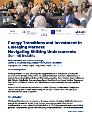 Energy Transitions & Investment in Emerging Markets: Navigating Shifting Undercurrents cover