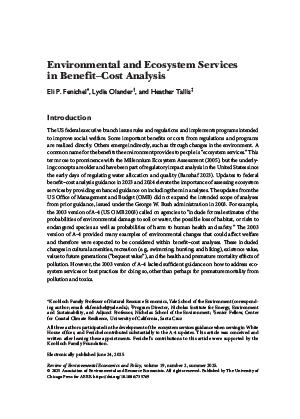 Environmental and Ecosystem Services in Benefit–Cost Analysis cover