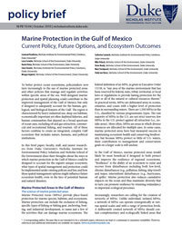 Marine Protection in the Gulf of Mexico: Current Policy, Future Options, and Ecosystem Outcomes publication cover