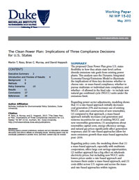 The Clean Power Plan: Implications of Three Compliance Decisions for U.S. States