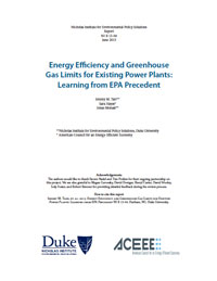 Energy Efficiency and Greenhouse Gas Limits for Existing Power Plants: Learning from EPA Precedent