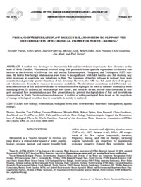 Fish and Invertebrate Flow-Biology Relationships to Support the Determination of Ecological Flows for North Carolina