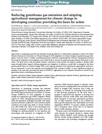 Reducing Greenhouse Gas Emissions and Adapting Agricultural Management for Climate Change in Developing Countries: Providing the Basis for Action