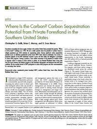 Where Is the Carbon? Carbon Sequestration Potential from Private Forestland in the Southern United States