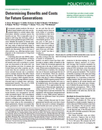 Determining Benefits and Costs for Future Generations