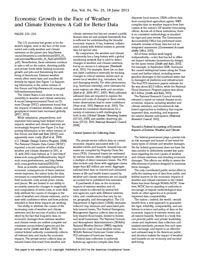 Economic Growth in the Face of Weather and Climate Extremes: A Call for Better Data