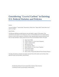 Considering "Coastal Carbon" in Existing U.S. Federal Statutes and Policies