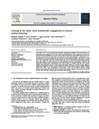 Coming to the Table: Early Stakeholder Engagement in Marine Spatial Planning