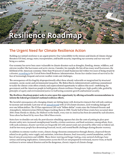 Resilience Roadmap: The Urgent Need for Climate Resilience Action