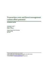 Transaction Costs and Forest Management Carbon Offset Potential