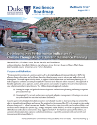 Developing Key Performance Indicators for Climate Change Adaptation and Resilience Planning cover