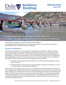 cover for Developing Key Performance Indicators for Climate Change Adaptation and Resilience Planning