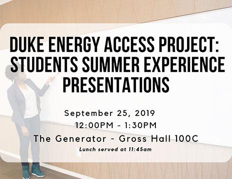 Energy Accesss Project student presentations