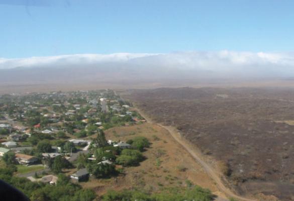 Fire break overhead view