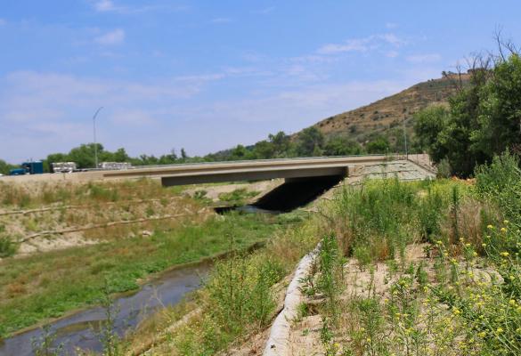 A recently constructed underpass for wildlife along SR-76 in San Diego County, California by the U.S. Fish and Wildlife Service.