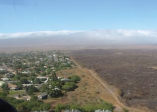 Fire break overhead view