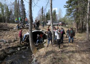 Workshop participants contribute to fish passage project in Anchorage, Alaska by the U.S. Forest Service, U.S. Fish and Wildlife Service, and the Alaska Department of Fish and Game.