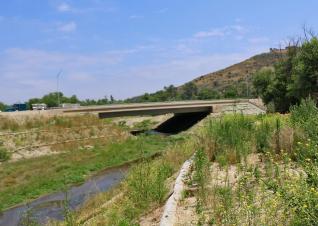 A recently constructed underpass for wildlife along SR-76 in San Diego County, California by the U.S. Fish and Wildlife Service.